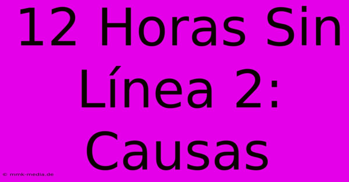 12 Horas Sin Línea 2: Causas