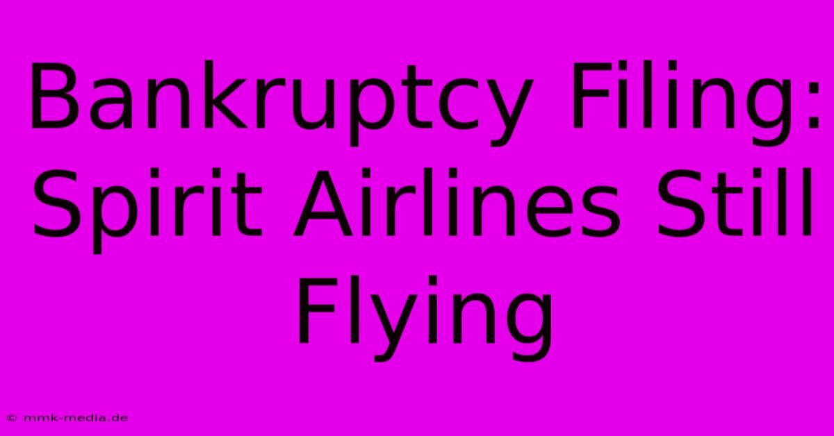 Bankruptcy Filing: Spirit Airlines Still Flying