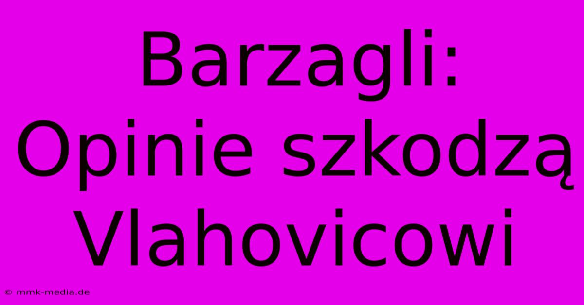 Barzagli: Opinie Szkodzą Vlahovicowi