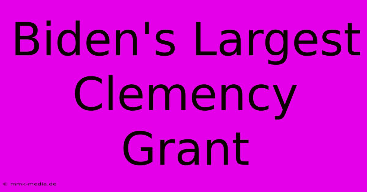 Biden's Largest Clemency Grant