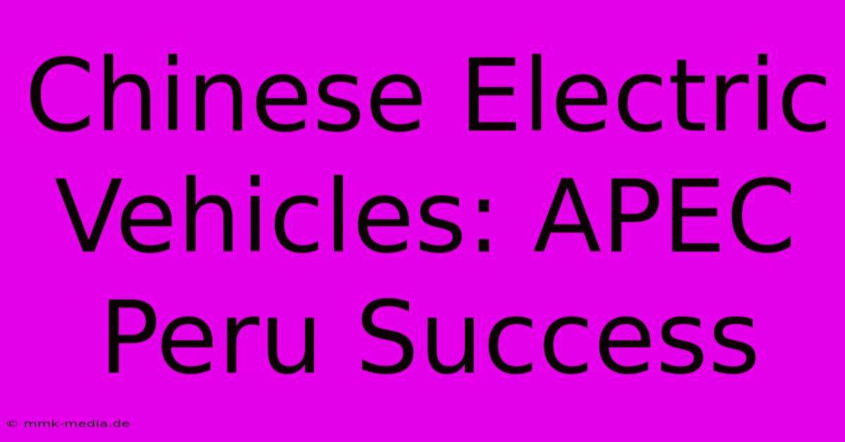 Chinese Electric Vehicles: APEC Peru Success