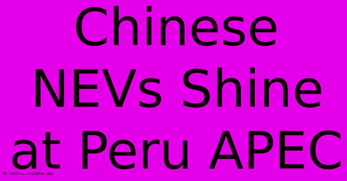 Chinese NEVs Shine At Peru APEC