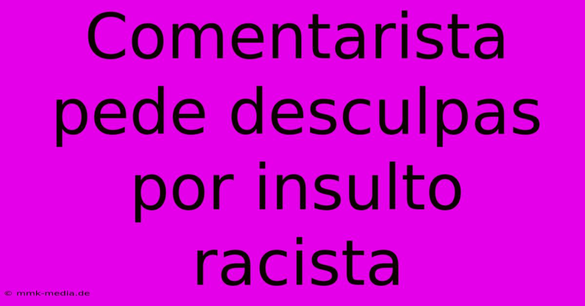 Comentarista Pede Desculpas Por Insulto Racista