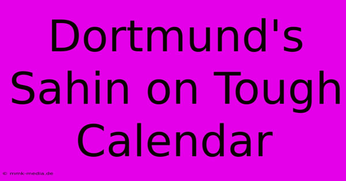 Dortmund's Sahin On Tough Calendar