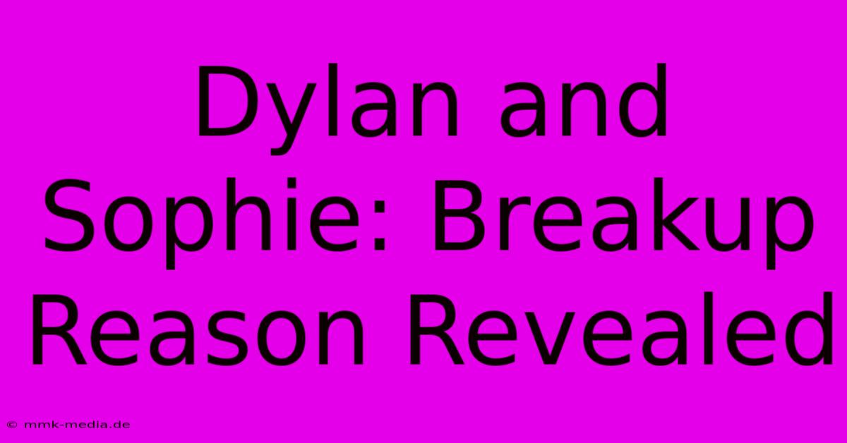 Dylan And Sophie: Breakup Reason Revealed