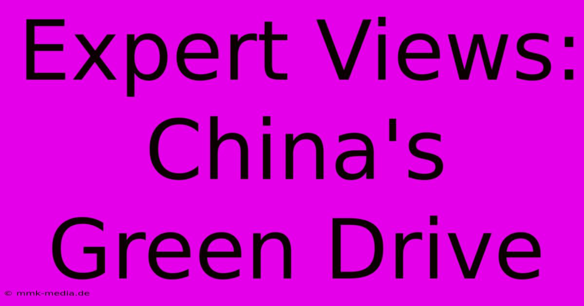 Expert Views: China's Green Drive