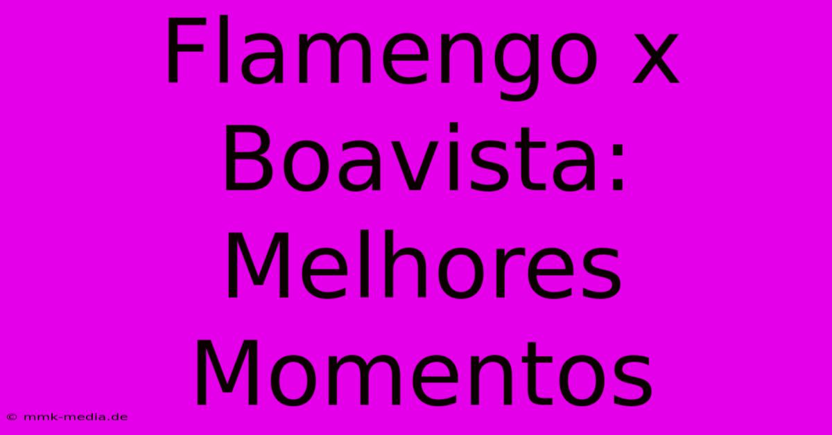 Flamengo X Boavista: Melhores Momentos