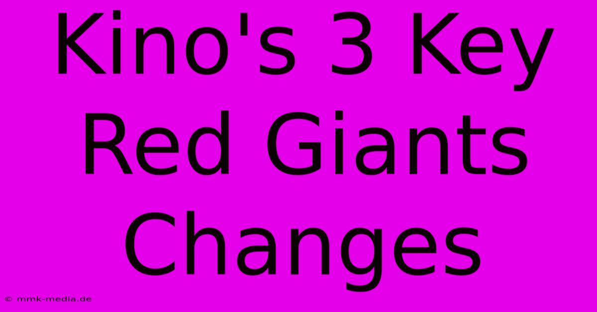 Kino's 3 Key Red Giants Changes