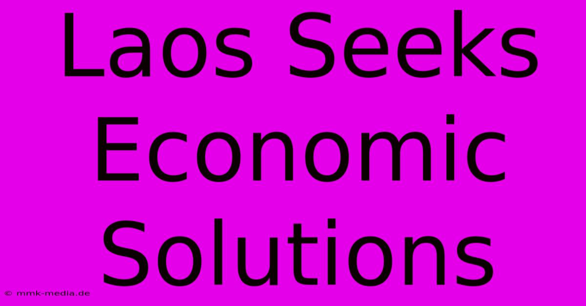 Laos Seeks Economic Solutions