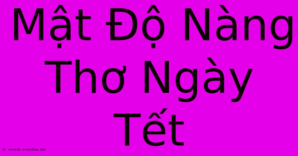 Mật Độ Nàng Thơ Ngày Tết