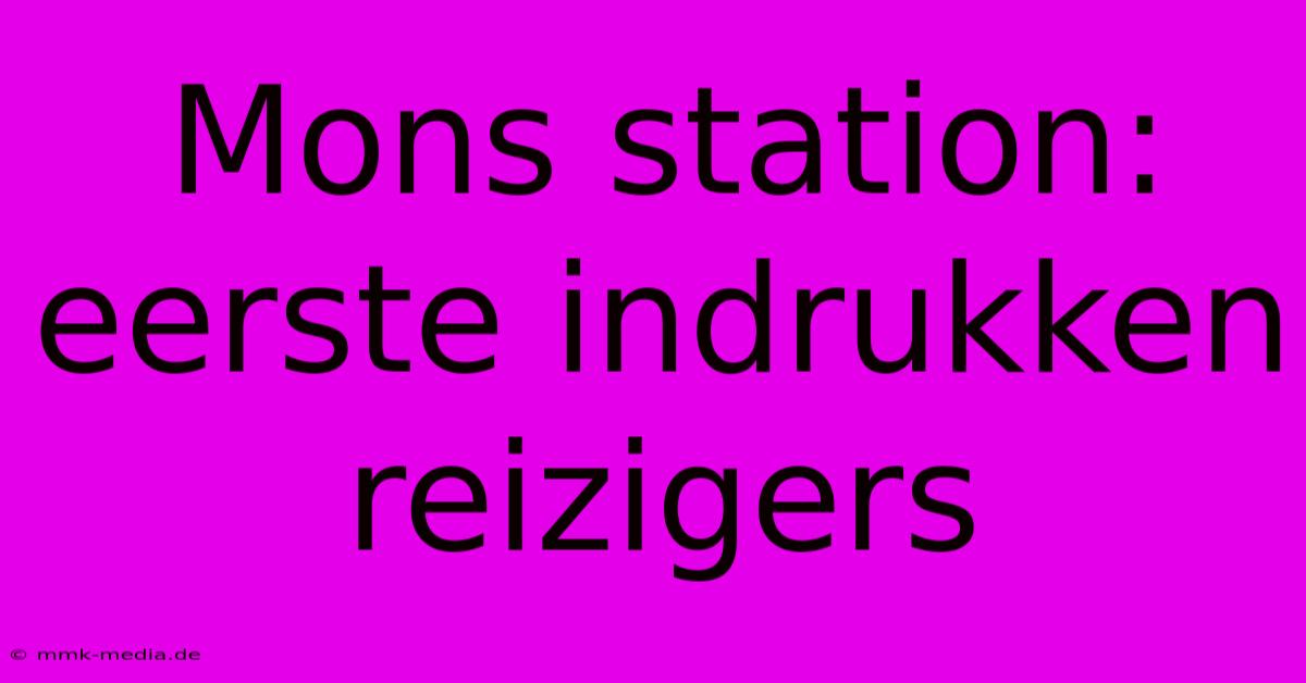 Mons Station: Eerste Indrukken Reizigers