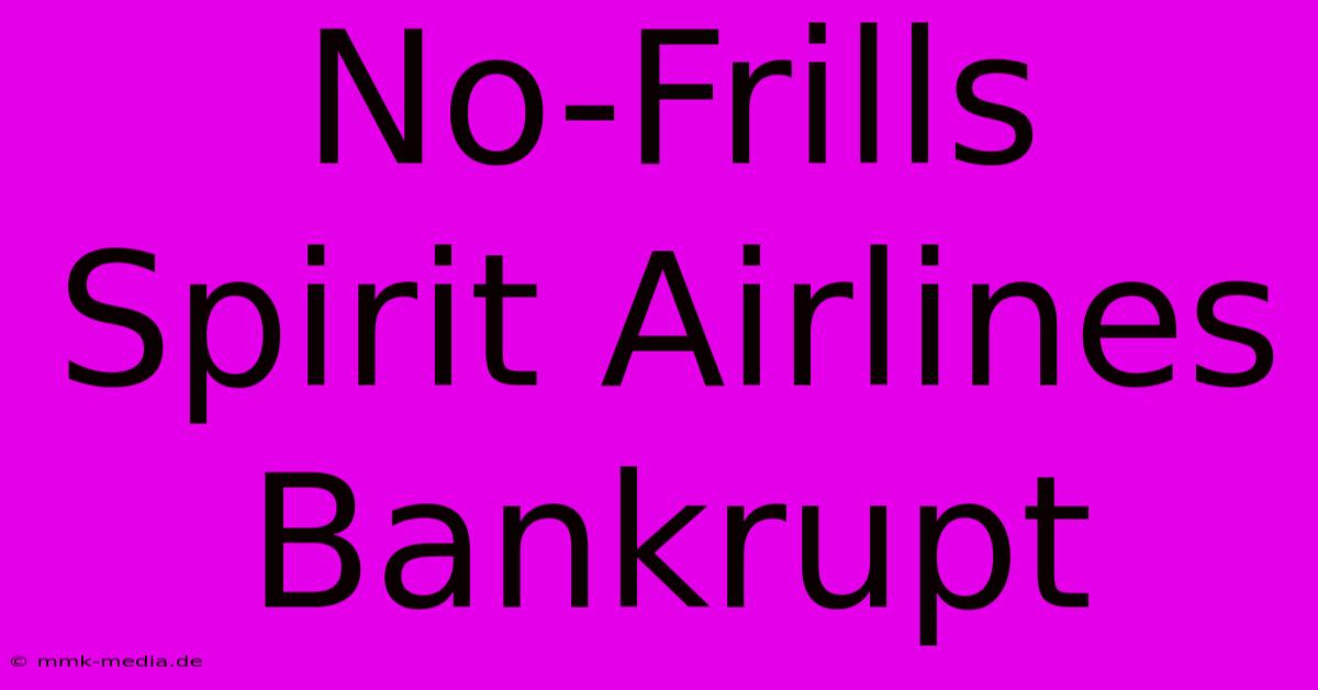 No-Frills Spirit Airlines Bankrupt