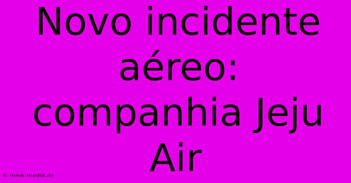 Novo Incidente Aéreo: Companhia Jeju Air