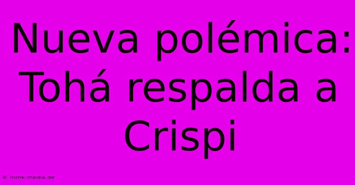 Nueva Polémica: Tohá Respalda A Crispi