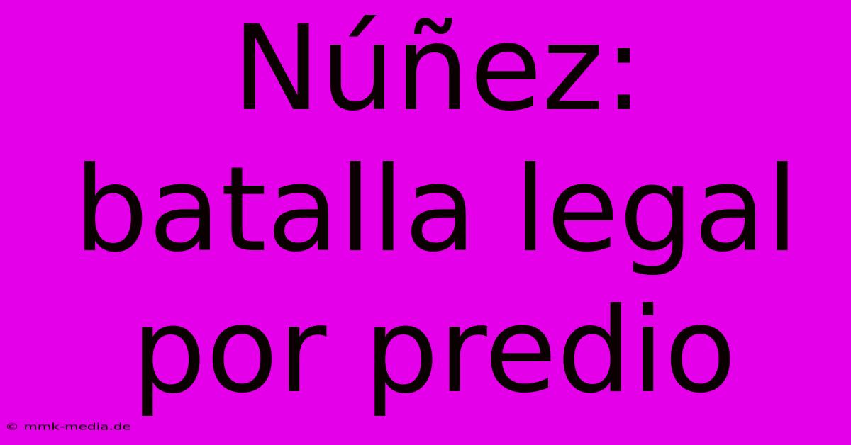 Núñez: Batalla Legal Por Predio