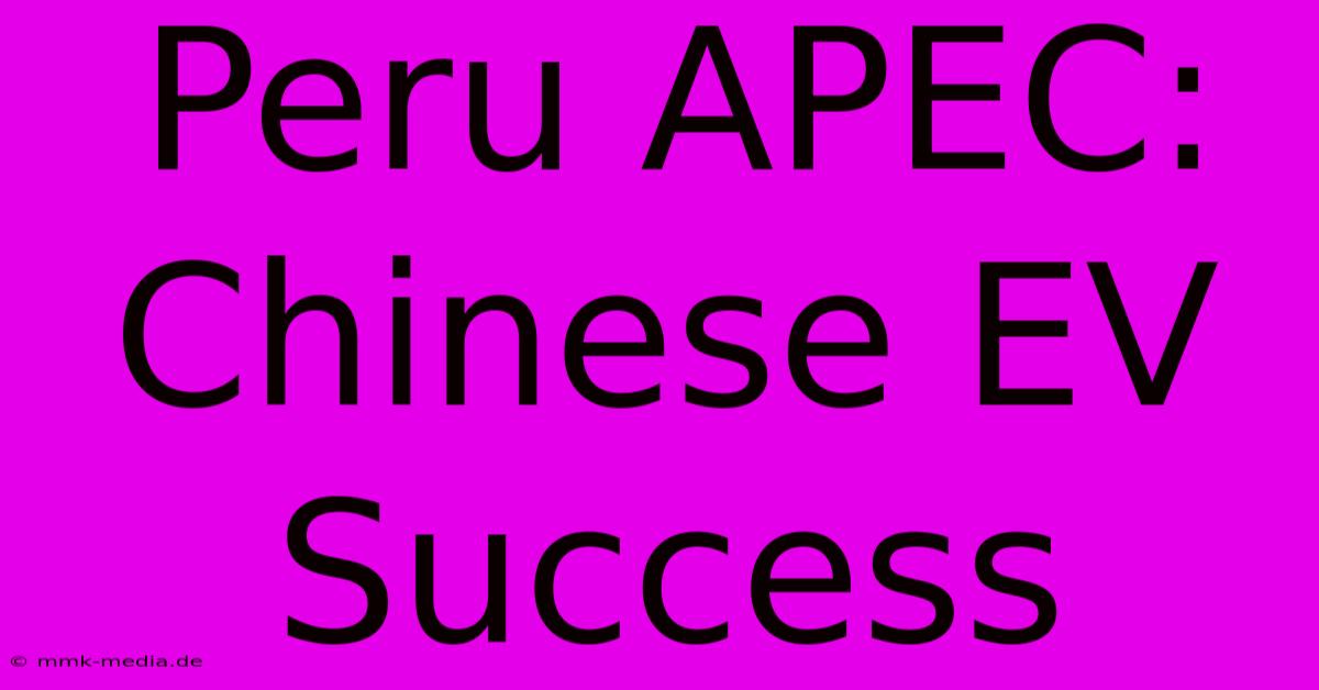 Peru APEC: Chinese EV Success