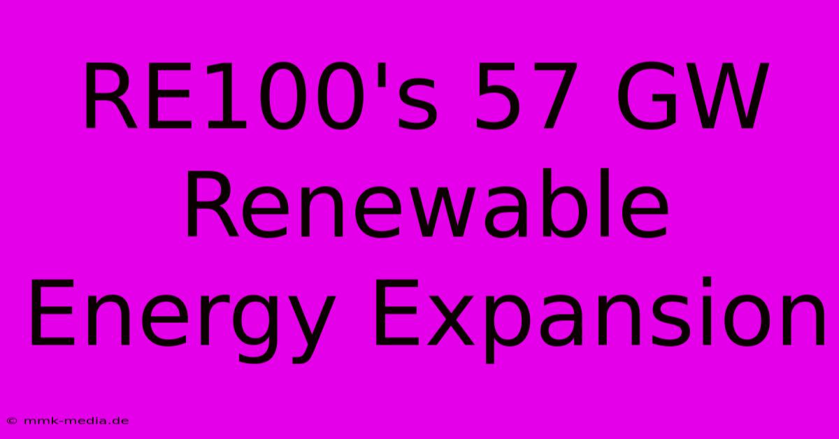 RE100's 57 GW Renewable Energy Expansion