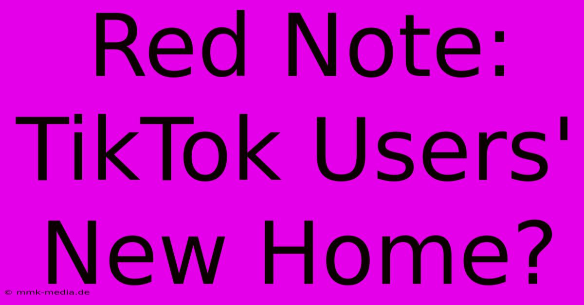 Red Note: TikTok Users' New Home?