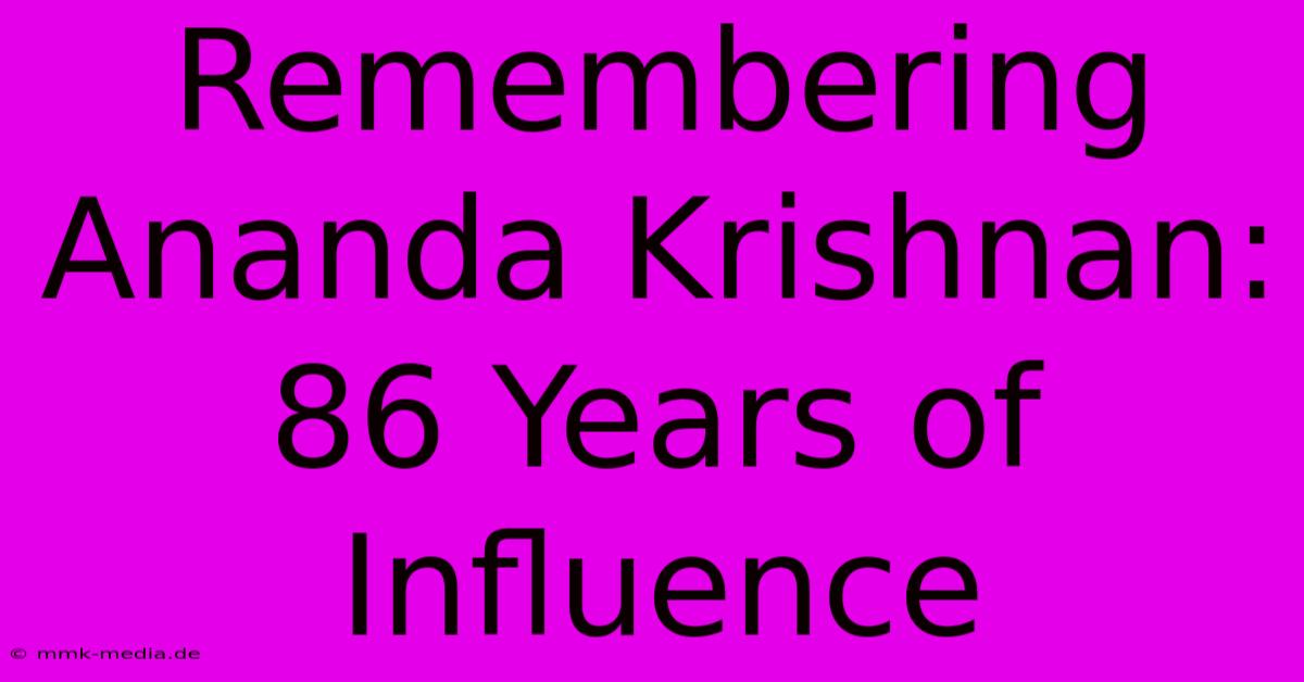 Remembering Ananda Krishnan: 86 Years Of Influence