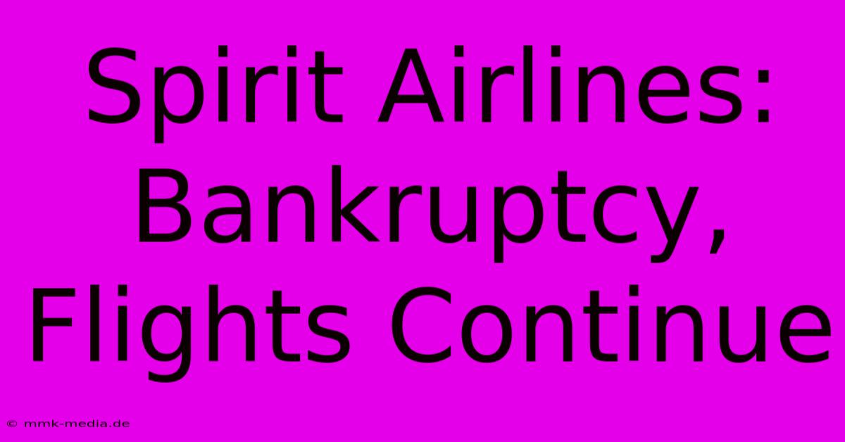 Spirit Airlines: Bankruptcy, Flights Continue