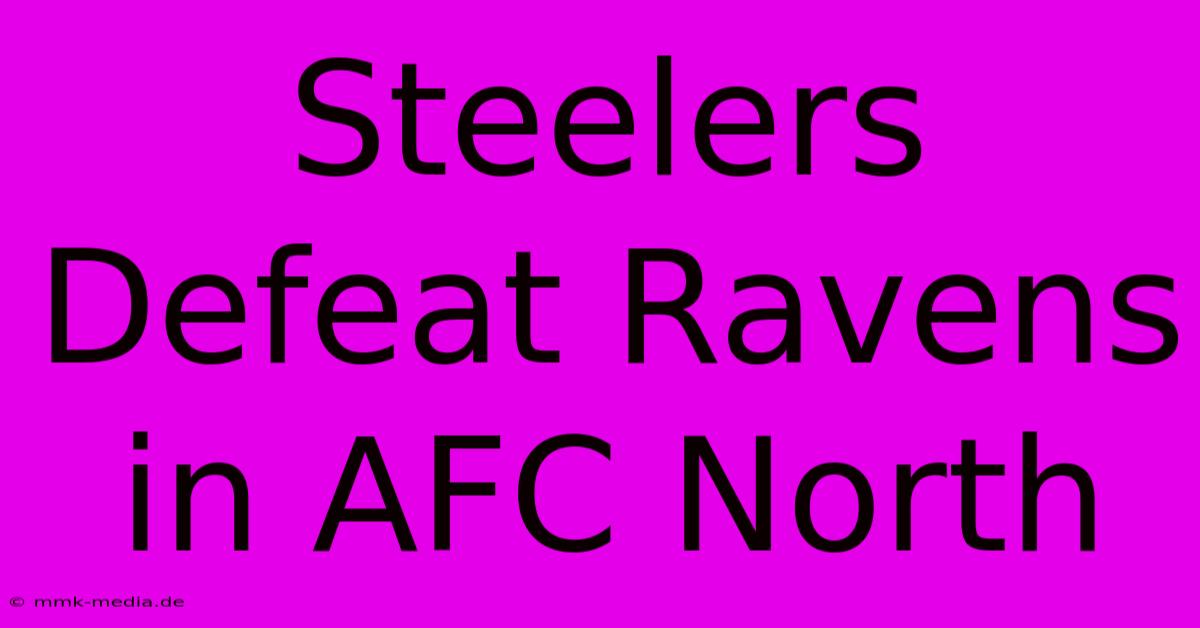 Steelers Defeat Ravens In AFC North