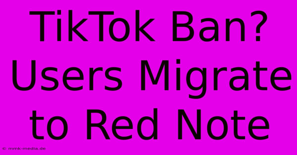 TikTok Ban? Users Migrate To Red Note