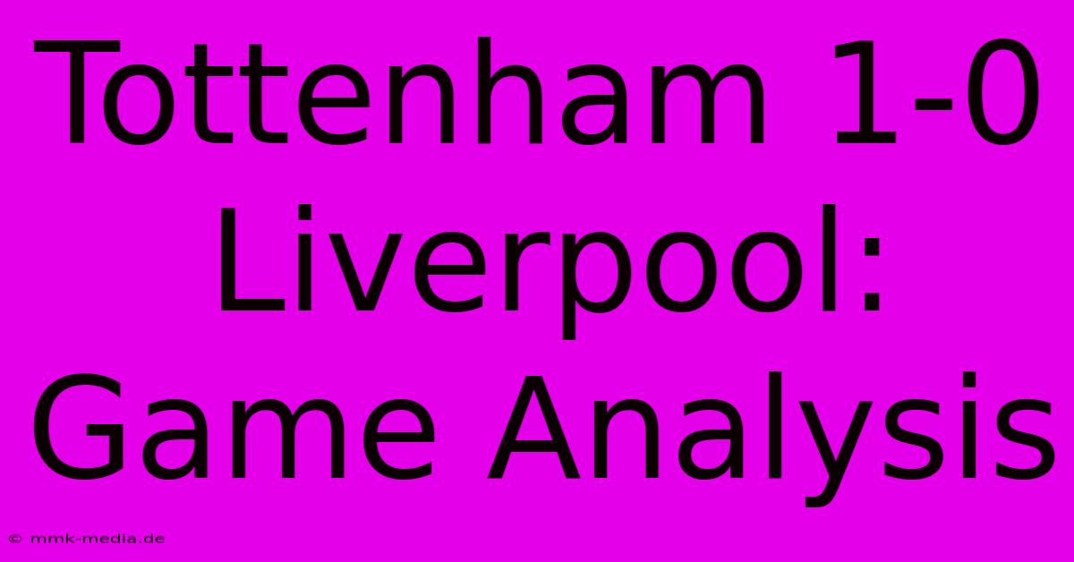 Tottenham 1-0 Liverpool: Game Analysis