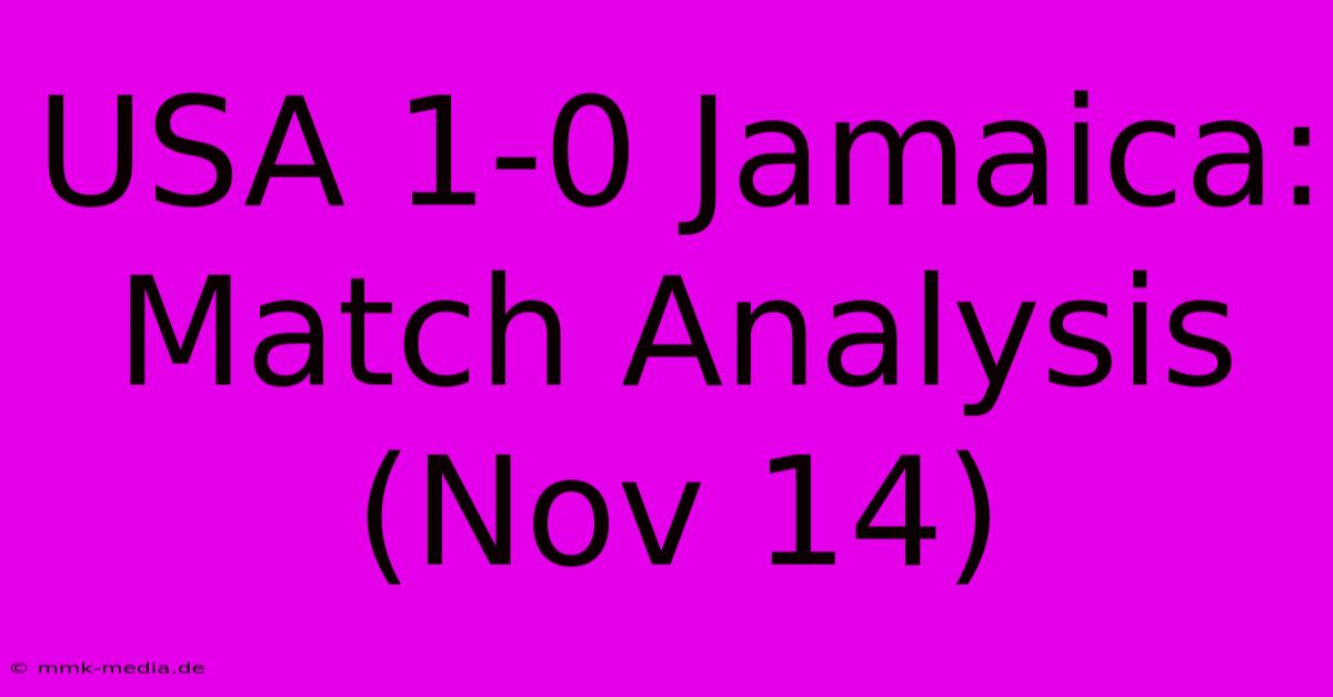 USA 1-0 Jamaica: Match Analysis (Nov 14)